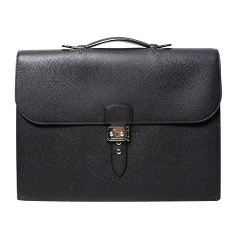 hermes men's leather briefcase.